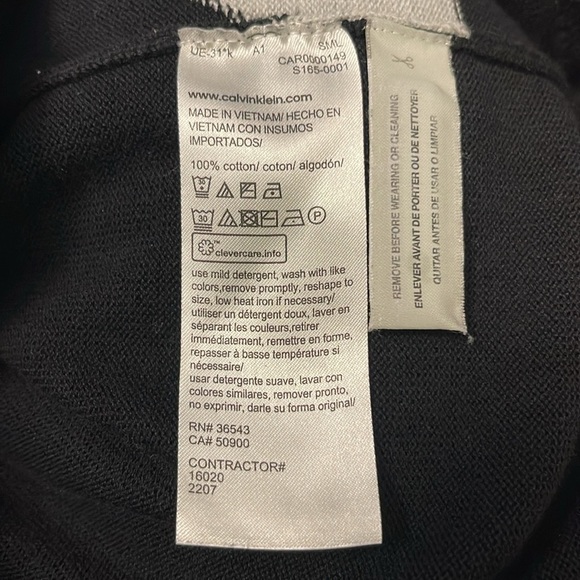 Calvin Klein - smooth cotton black pullover sweater with oversized logo L - Picture 4 of 4